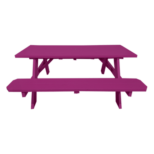 Picnic Table | Plastic | Rectangle | 6′ | Pink | Rental