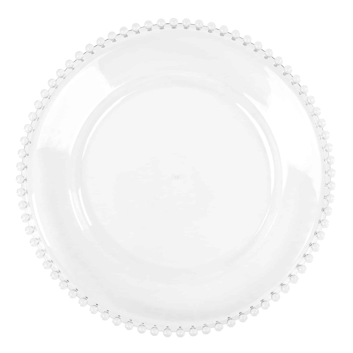Beaded Acrylic Round Charger Plate – Clear | Rental