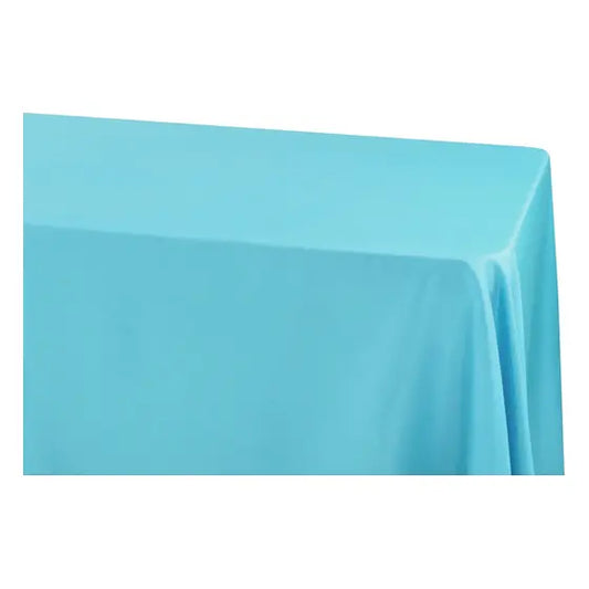 Polyester | 90″ x 156″ Rectangular Polyester Tablecloth – Aqua Blue | Rental