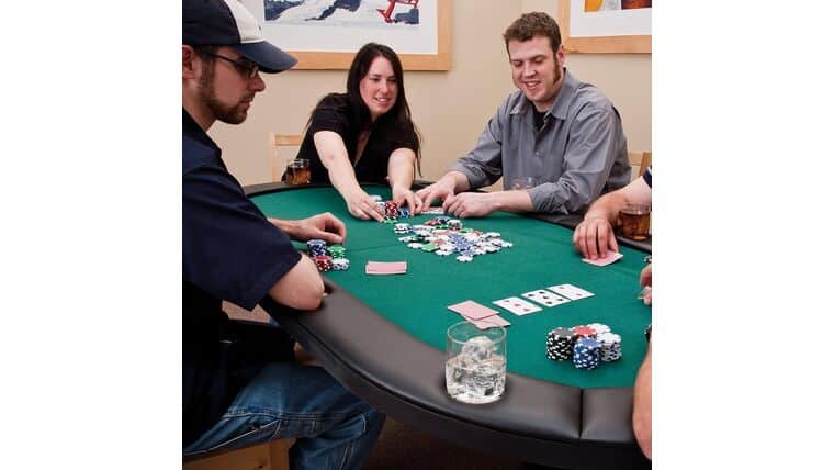 Poker/Texas Hold Em – 7′ Oval Casino Table Only – Green | Rental