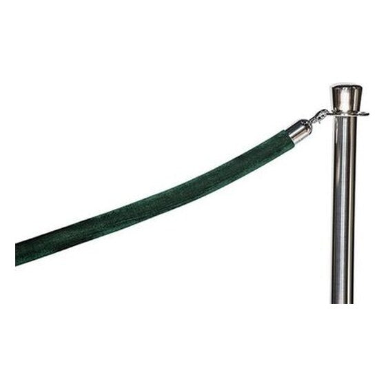 6′ Hunter Green Polyester Velour Stanchion Rope w/Chrome Snap Hook End | Rental