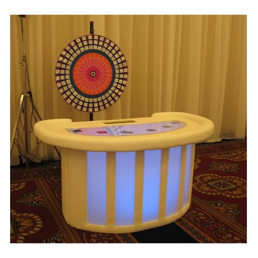 Money Wheel – Illuminated LED White Casino Money Wheel Game Table Kit | Rental