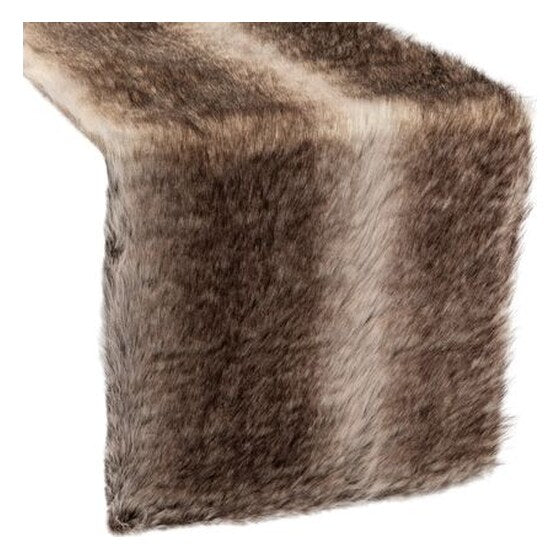 Faux Fur Table Runner – Brown | Rental
