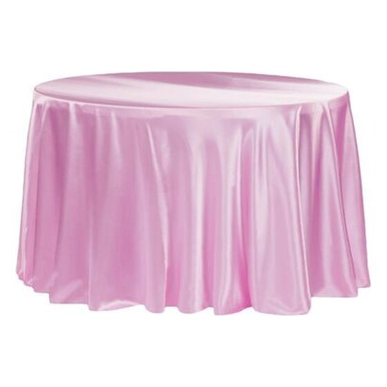 Satin 120″ Round Tablecloth – Medium Pink | Rental