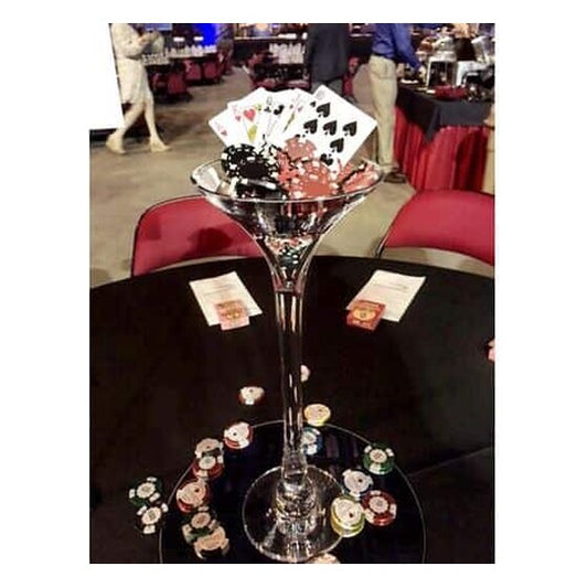 Package – Martini Glass Casino Centerpiece w/Dice & Chips | Rental
