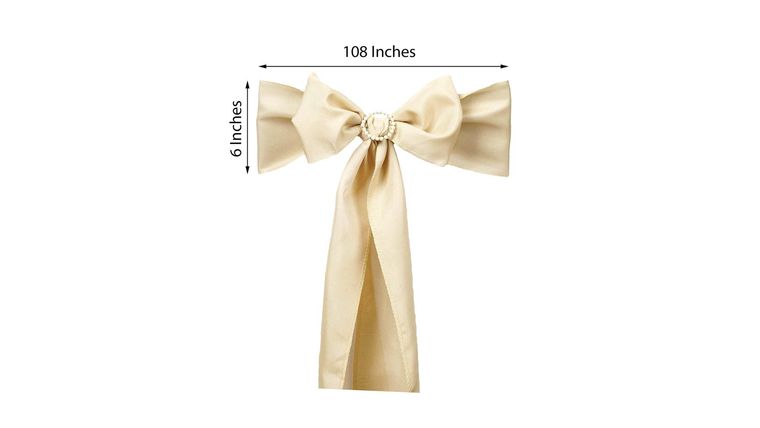 6″ W x 106″ L Beige Polyester Sash | Rental