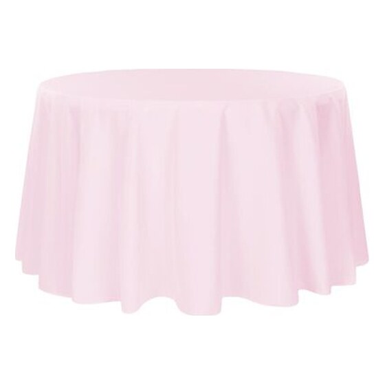 Polyester 120″ Round Tablecloth – Pastel Pink | Rental