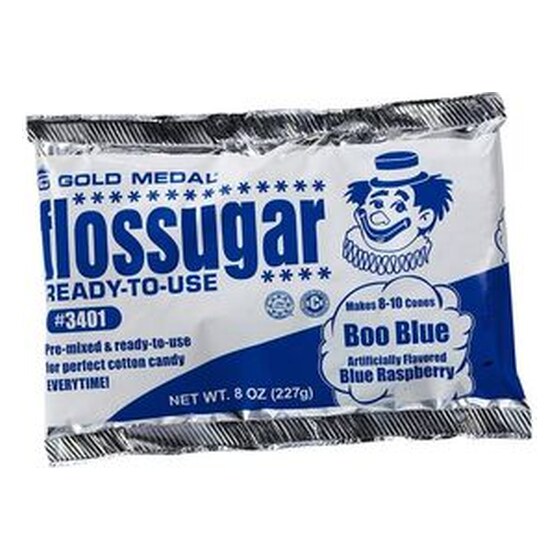 Cotton Candy – Boo Blue (Blue Raspberry) 8-oz. Flossugar Pouches | Rental