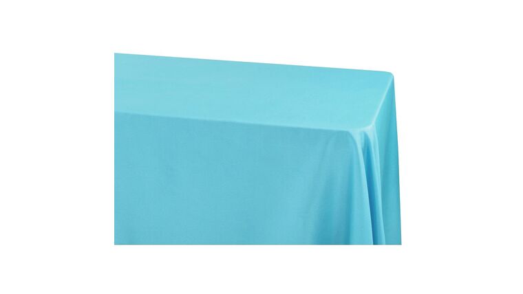 Polyester | 90″ x 156″ Rectangular Polyester Tablecloth – Aqua Blue | Rental