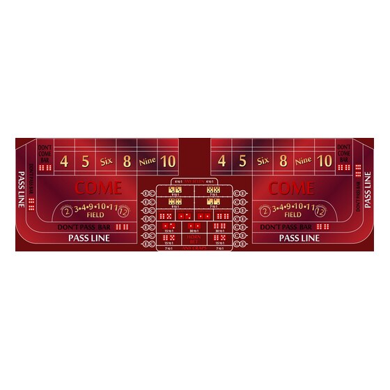 Part - 10' Burgundy Craps Casino Game Table Only | Rental