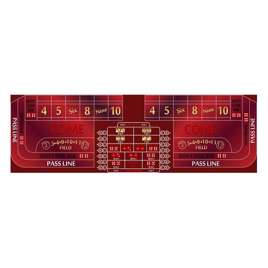 Part - 10' Burgundy Craps Casino Game Table Only | Rental