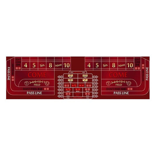 Part - 12' Burgundy Craps Casino Game Table Only | Rental