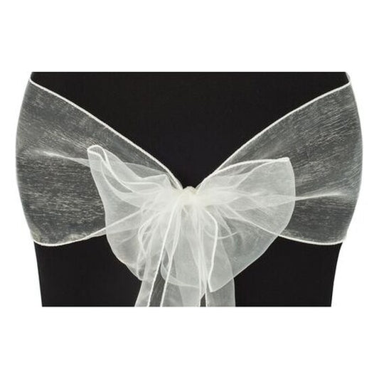 8″ x 108″ – Organza Chair Sash – Ivory | Rental