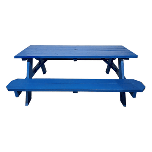 Picnic Table | Plastic | Rectangle | 6′ | Blue | Rental