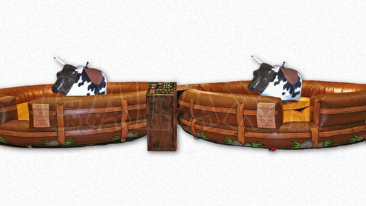 Mechanical Rodeo Bull Double Ride Off!