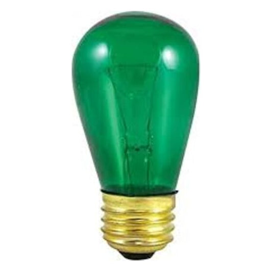 S14 – 11W – 130V – Transparent Green Incandescent Light Bulb | Rental