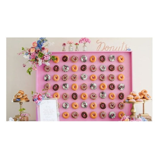 4′ x 4′ Pink Wood Donut Wall | Rental