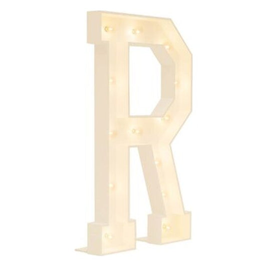 3′ Wood Marquee Letter – White – “R” | Rental