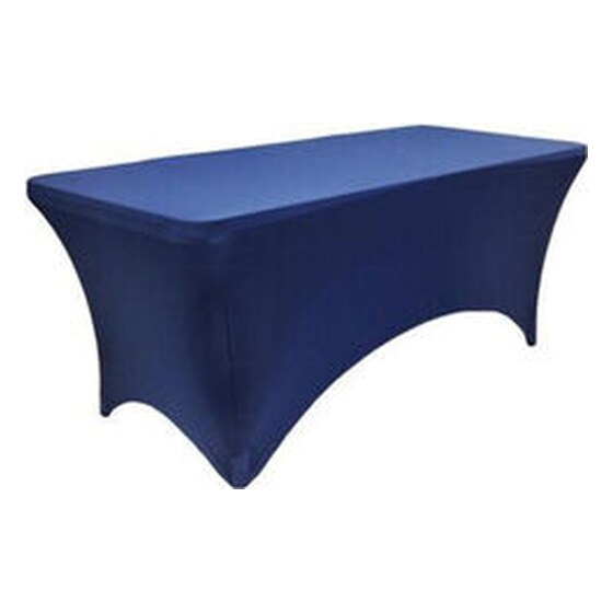 Spandex | Navy Blue | 8′ Rectangular Spandex Tablecloth | Rental