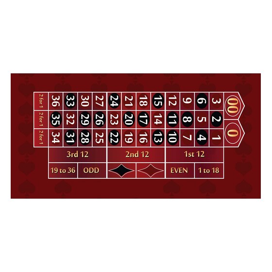Part - 8' Burgundy Roulette Casino Gaming Table Top Only | Rental