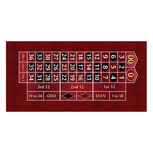 Part - 8' Burgundy Roulette Casino Gaming Table Top Only | Rental